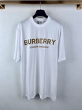 White Burberry crew-neck T-shirt with large BURBERRY London England logo