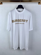 White Burberry crew-neck T-shirt with large BURBERRY London England logo