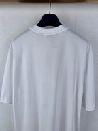 White Burberry crew-neck T-shirt, plain back close-up