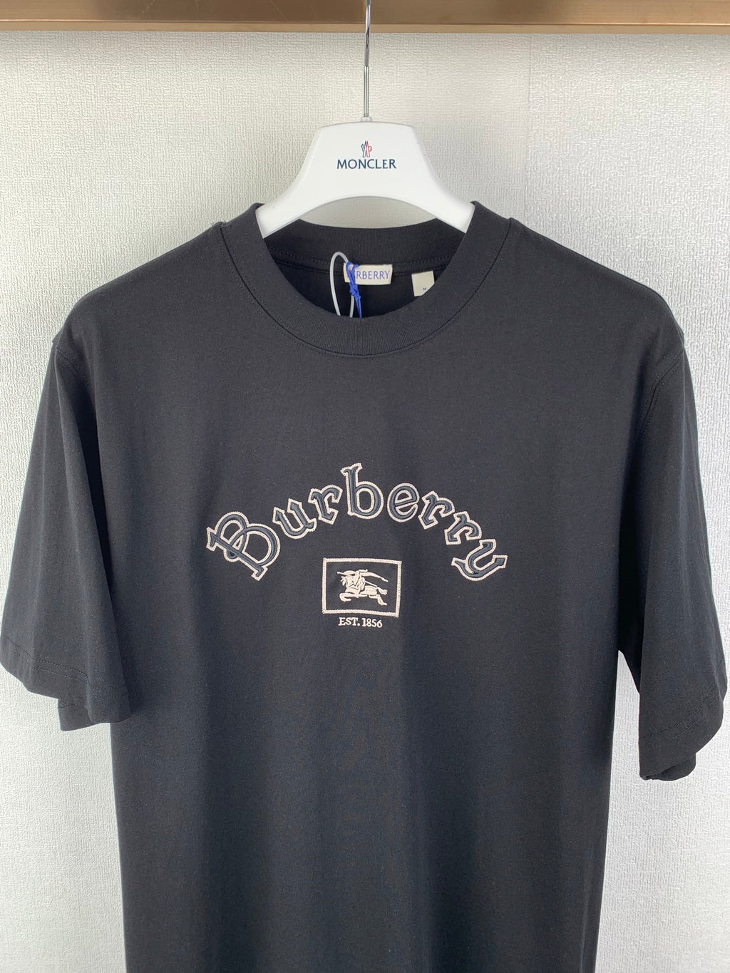 Burberry short-sleeve T-shirt, dark tone, crew neck with chest logo print