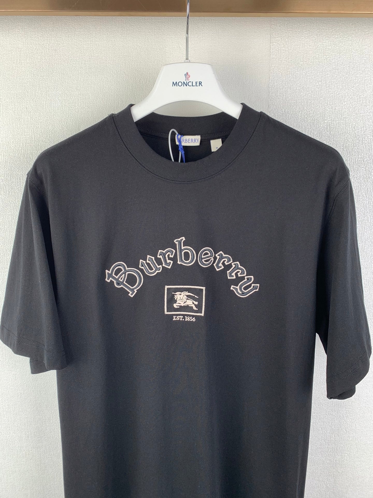 Burberry short-sleeve T-shirt, dark tone, crew neck with chest logo print