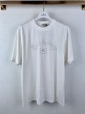 White T-shirt with Burberry logo and crest at center