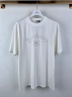 White T-shirt with Burberry logo and crest at center