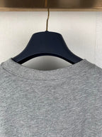 Dior short-sleeve top, heather gray crew neck with short sleeves