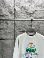 Balenciaga T-shirt in white with multicolor front “THIS IS NOT NEW” graphic