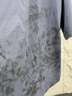 Balenciaga short-sleeve T-shirt fabric, dark blue with faded abstract print