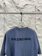 Balenciaga short-sleeve T-shirt, dark blue back BALENCIAGA logo
