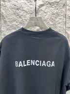 Balenciaga short-sleeve T-shirt in dark navy with large BALENCIAGA text