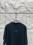 Balenciaga short-sleeve T-shirt in dark navy with small BALENCIAGA logo