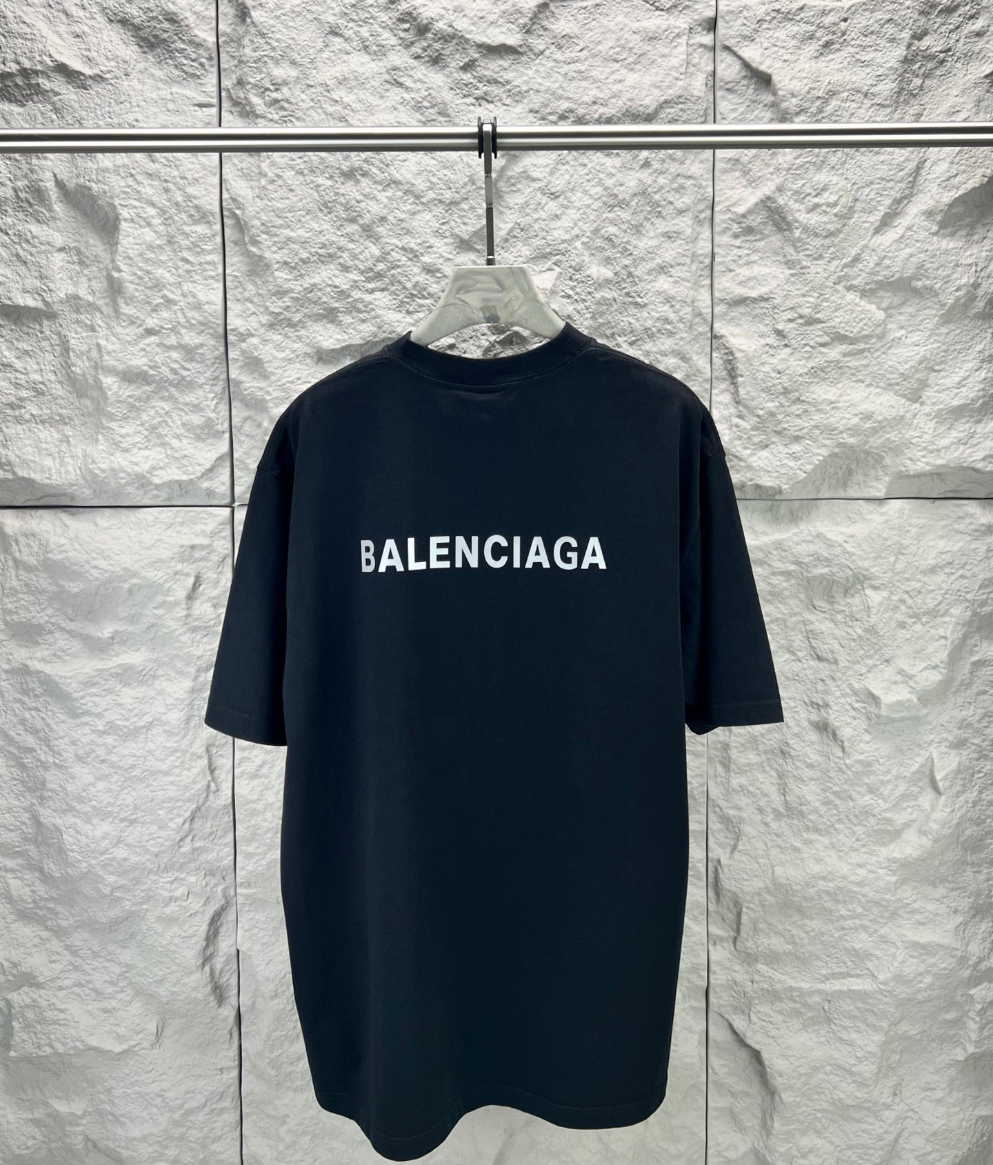 Balenciaga short-sleeve T-shirt in dark navy with BALENCIAGA chest logo