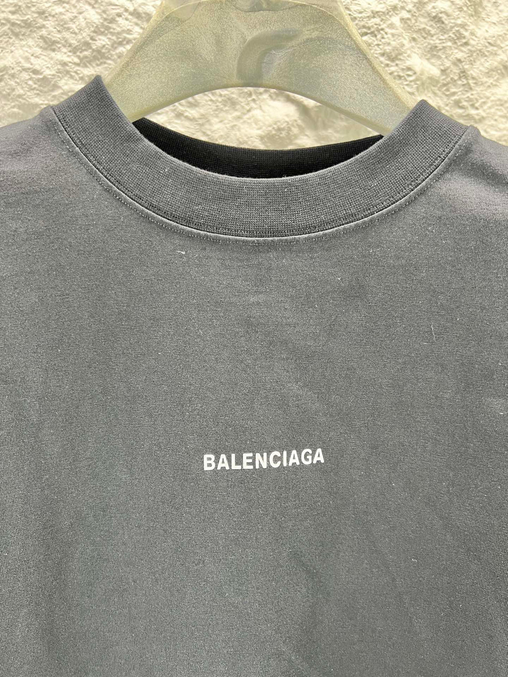 Balenciaga short-sleeve T-shirt in heather gray with crew neck and BALENCIAGA print