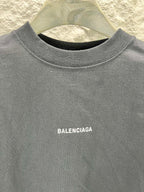 Balenciaga short-sleeve T-shirt in heather gray with crew neck and BALENCIAGA print