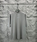 Light gray crewneck T-shirt on hanger, long sleeves, small BALENCIAGA logo