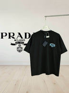 Prada Milano black short-sleeve T-shirt with small left chest logo