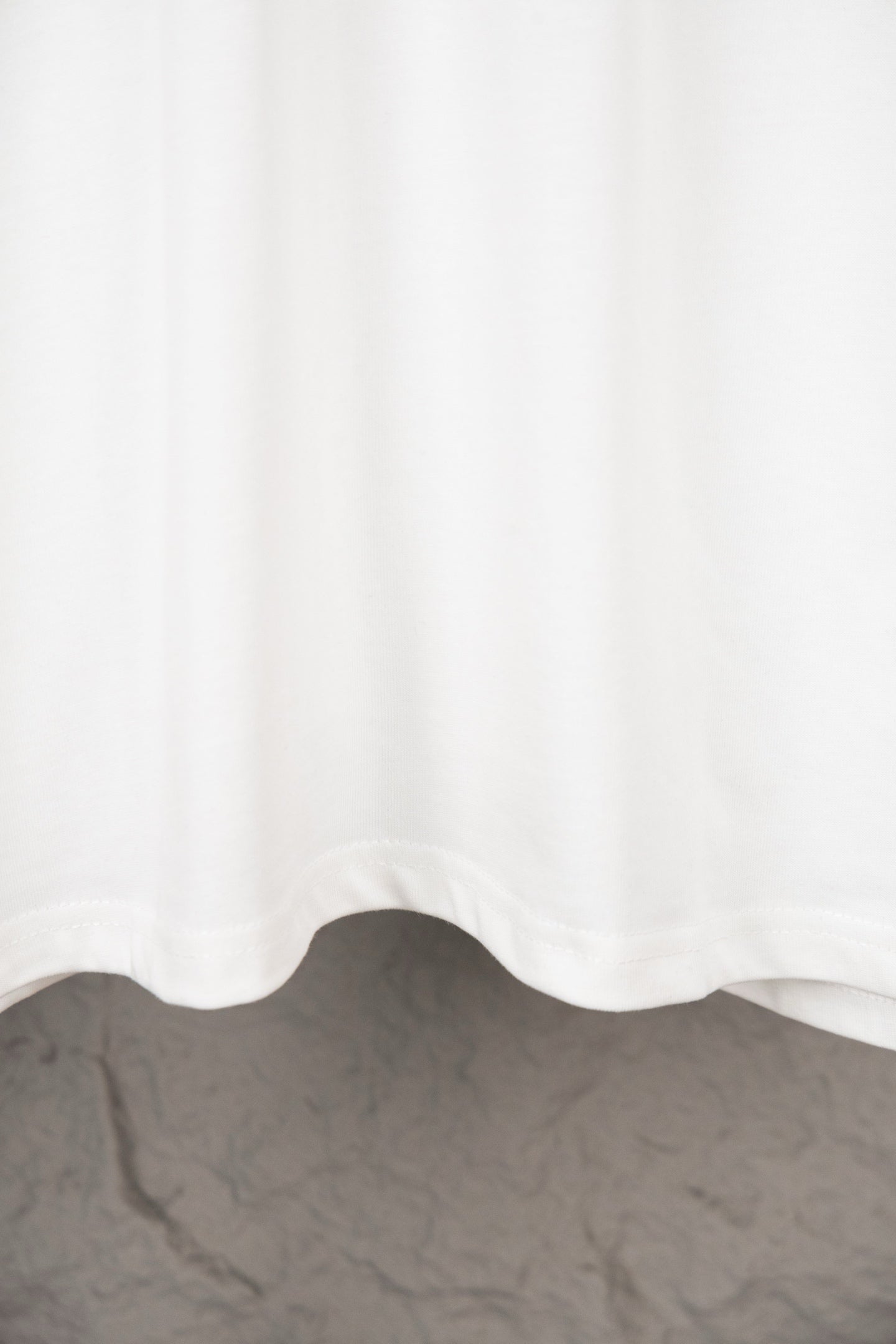 White Louis Vuitton T-shirt bottom hem with soft drape