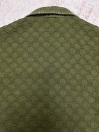 Gucci green shorts back with allover monogram pattern