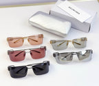 Set of rectangular sunglasses with mixed tinted lenses and gold-tone hardware