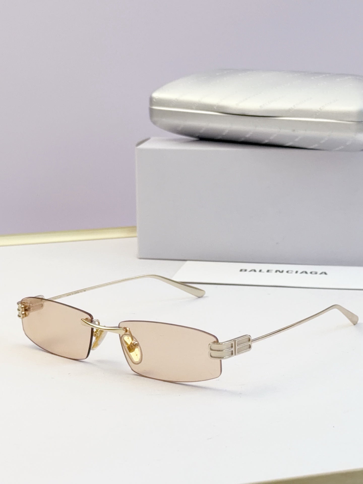 Balenciaga sunglasses, nude-tan lenses and gold-tone metal frame