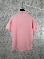 Pink Dior short-sleeve polo shirt, back view with clean yoke and collar