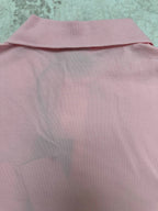 Pink Dior polo shirt back with ribbed collar hem close-up