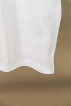 White polo shirt lower front hem