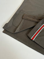 Gucci dark gray shorts interior view with pocket and stripe-trim hem
