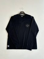 Black long-sleeve sweatshirt with small chest pocket and logo