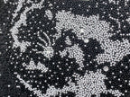 Black sequin fabric with white graphic pattern on Louis Vuitton handbag