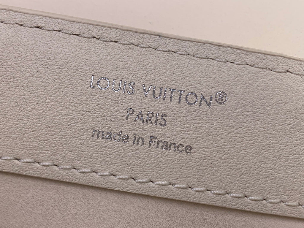 Louis Vuitton Paris leather label reading Made in France