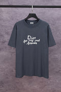 Dior T-shirt, dark blue crewneck with white 'Dior for my real friends' print
