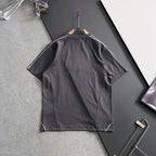 Stone Island dark gray T-shirt back view with white piping seams