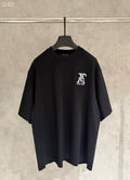 Black short-sleeve T-shirt with small Louis Vuitton chest logo