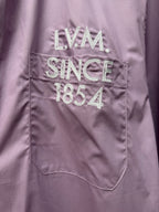 Men's short-sleeve button-up shirt in lavender with LV M Since 1854 logo