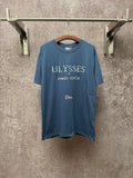 Blue short-sleeve T-shirt with ULYSSES by James Joyce and Dior print