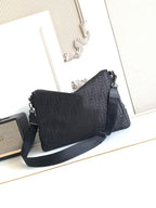 Fendi FF-pattern shoulder bag with top handle and crossbody strap