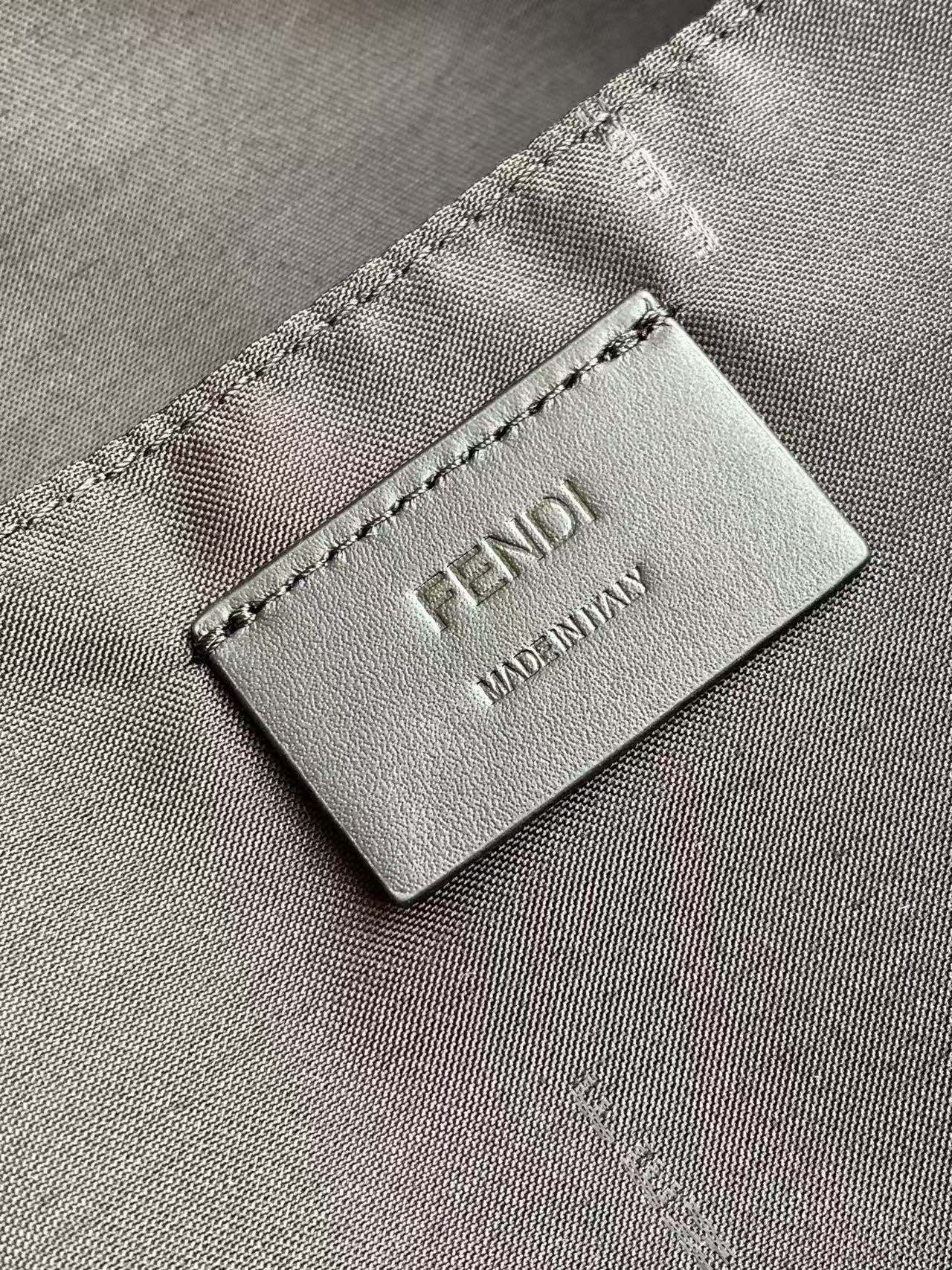 Fendi leather brand label reading “FENDI” and “MADE IN ITALY”