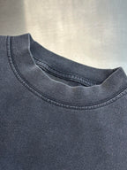 Balenciaga dark gray crewneck T-shirt neckline with ribbed collar