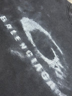Balenciaga dark gray T-shirt with oversized white distressed logo print