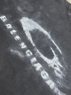 Balenciaga dark gray T-shirt with white distressed letter logo print