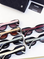 CHANEL sunglasses assortment with multiple frames and tinted lenses