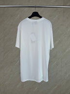 White Dior short-sleeve T-shirt with crew neck, back view.