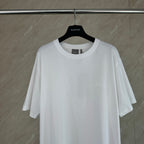 White Dior short-sleeve T-shirt with crew neck and small chest Dior logo.