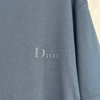 Short-sleeve T-shirt with Dior logo on dark navy fabric