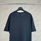 Short-sleeve T-shirt in dark navy, plain back view, crew neckline