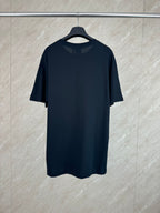 Short-sleeve T-shirt in dark navy, plain back with crew neckline