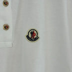 White polo shirt chest patch with crest emblem
