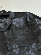 Gucci long-sleeve shirt chest detail with floral print and button placket