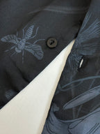 Gucci long-sleeve shirt button detail with dark navy floral fabric