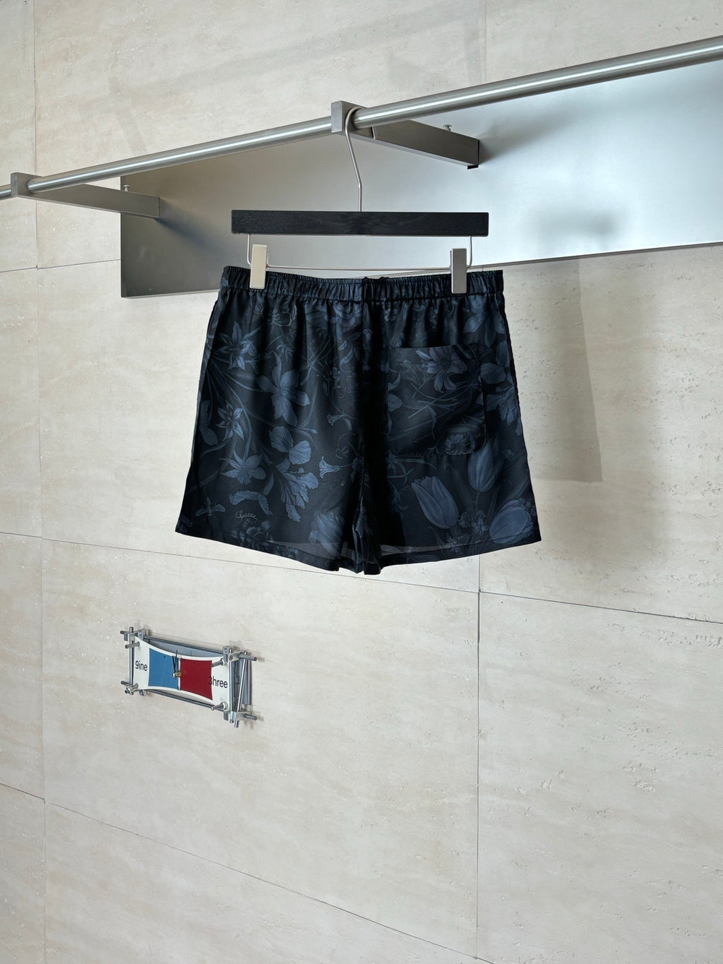 Gucci printed shorts, dark floral print, elastic waist