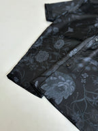 Gucci shorts, dark fabric with blue floral print and side seam